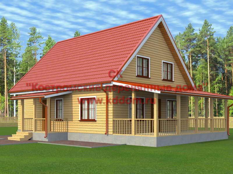 Проект №75 дома из бруса 7,5х8,5 - заказать, купить брусовой дом от компании Брусовик44
