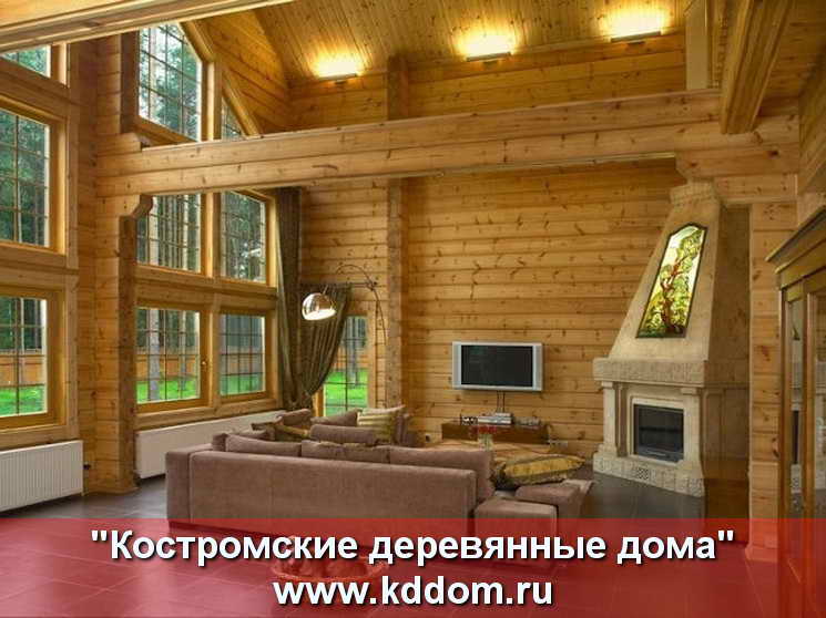 Внутренний интерьер деревянного дома